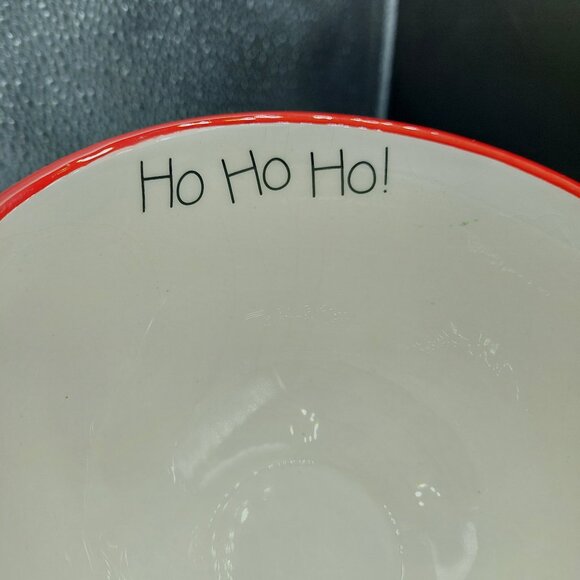 Pier 1 Imports Large Hand Painted Christmas Santa 3D Face Soup Mug Ho Ho Ho - Picture 6 of 8